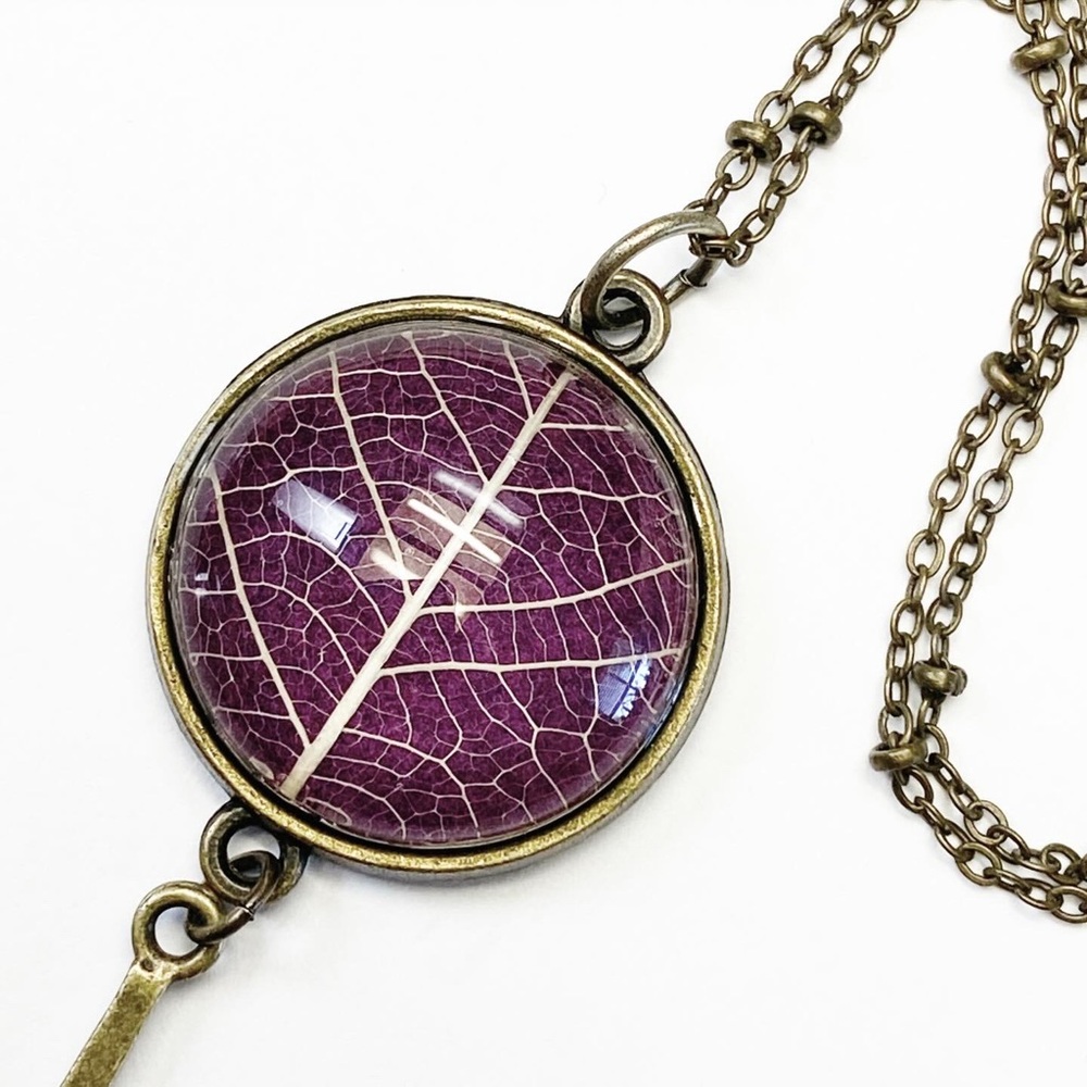 Beautiful Handmade Real Pressed Leaf Necklace